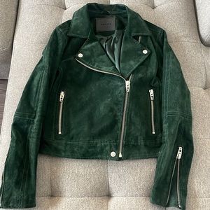 Gorgeous BLANK NYC hunter green suede leather jacket size Small
